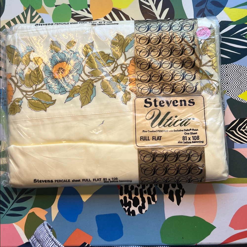 Deadstock NEW SEALED Steven’s Utica Full Flat Sheet